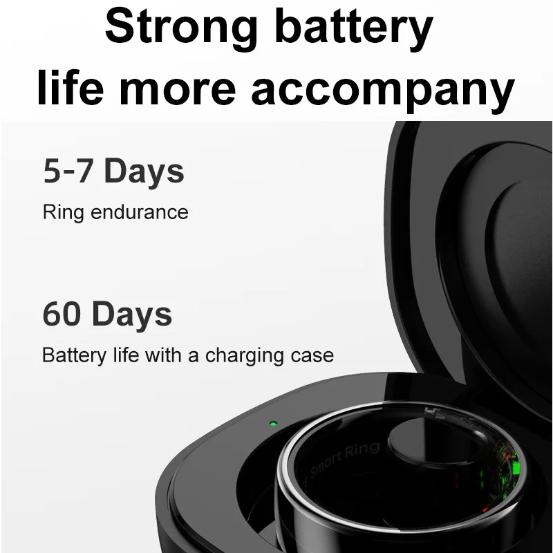 Smart Ring with Charging Case  - đánh giá và giá Temperature Ring Skin