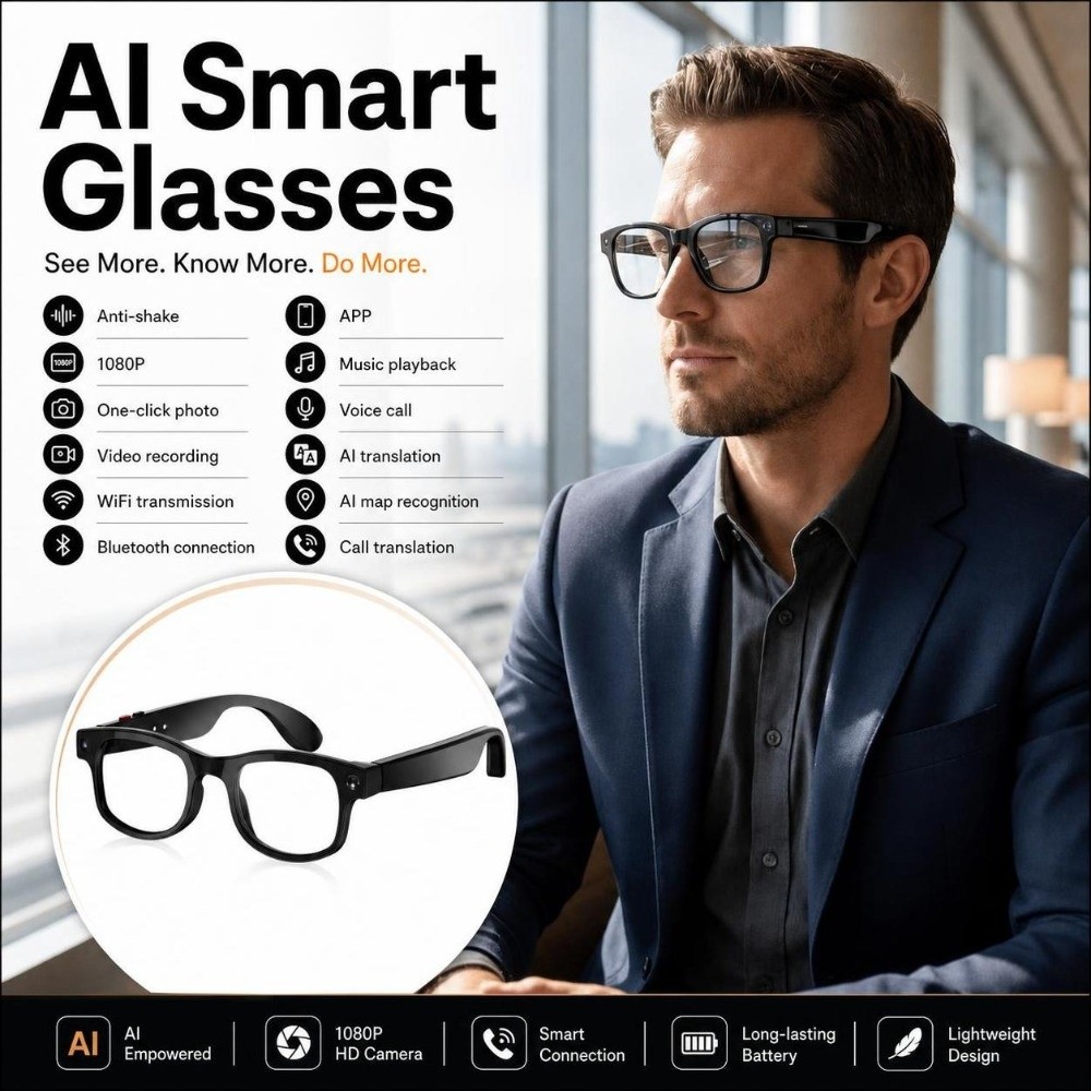 2 in 1 AI Smart Glasses HD Pho - đánh giá và giá Smart Glasses Lens